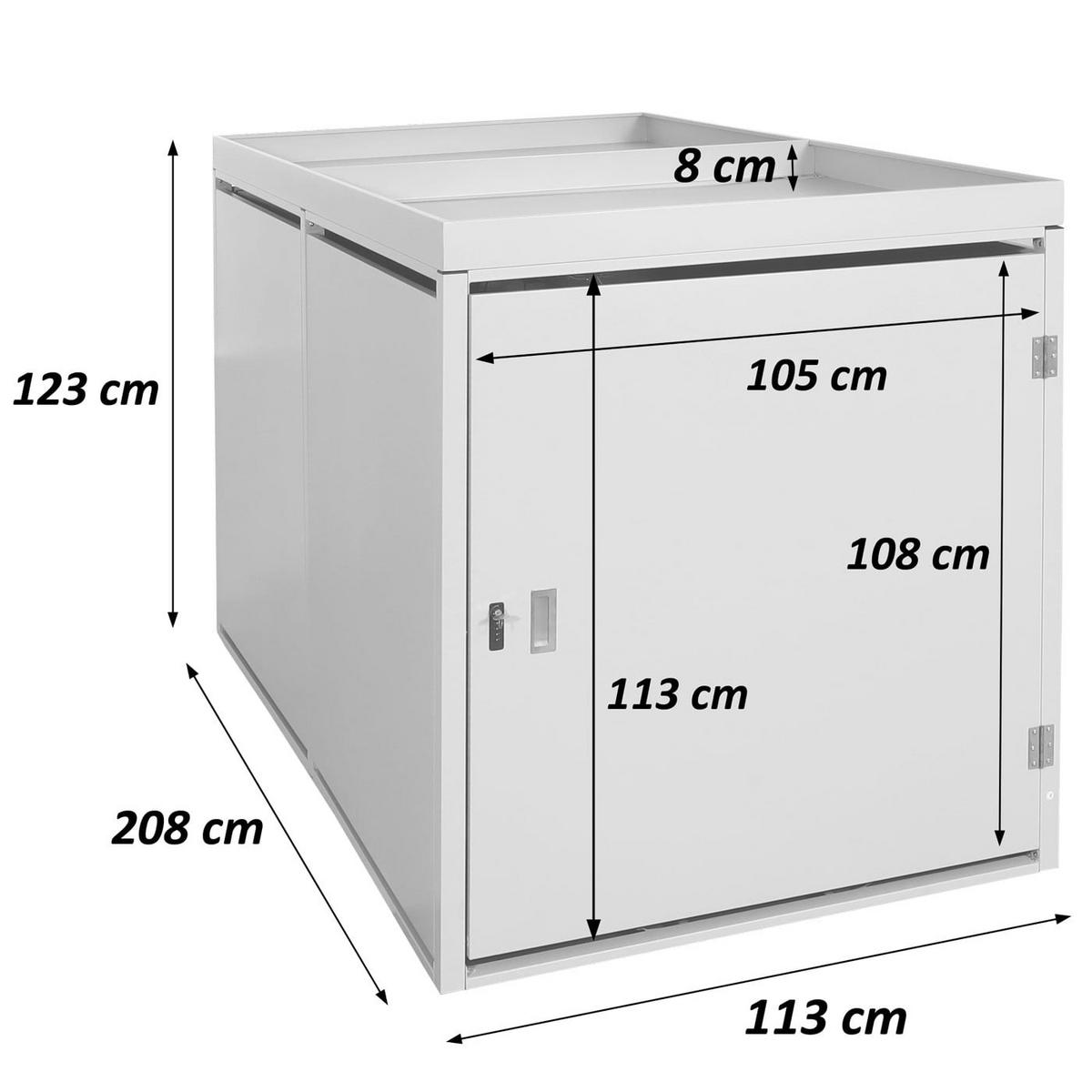 2ER-FAHRRADGARAGE PFLANZKASTEN L56B Anthrazit - Anthrazit, Metall (113/125/208cm) - MCW