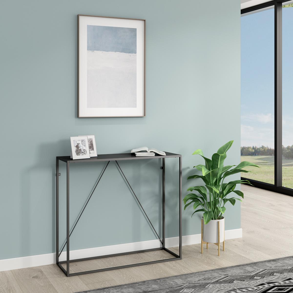 KONSOLENTISCH Austevoll - Schwarz, Metall (30/90/80cm) - [en.casa]