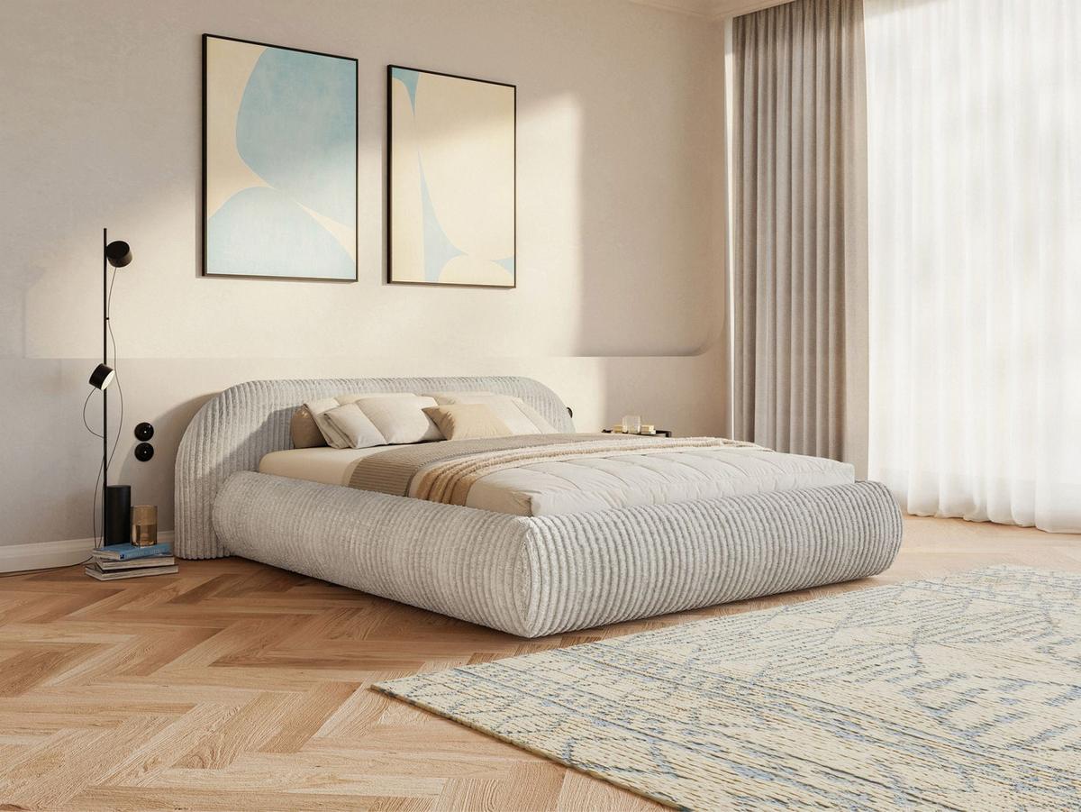 POLSTERBETT Shels Low Graubeige 160x200 cm - Taupe/Schwarz, Kunststoff/Textil (160/200cm) - Selsey