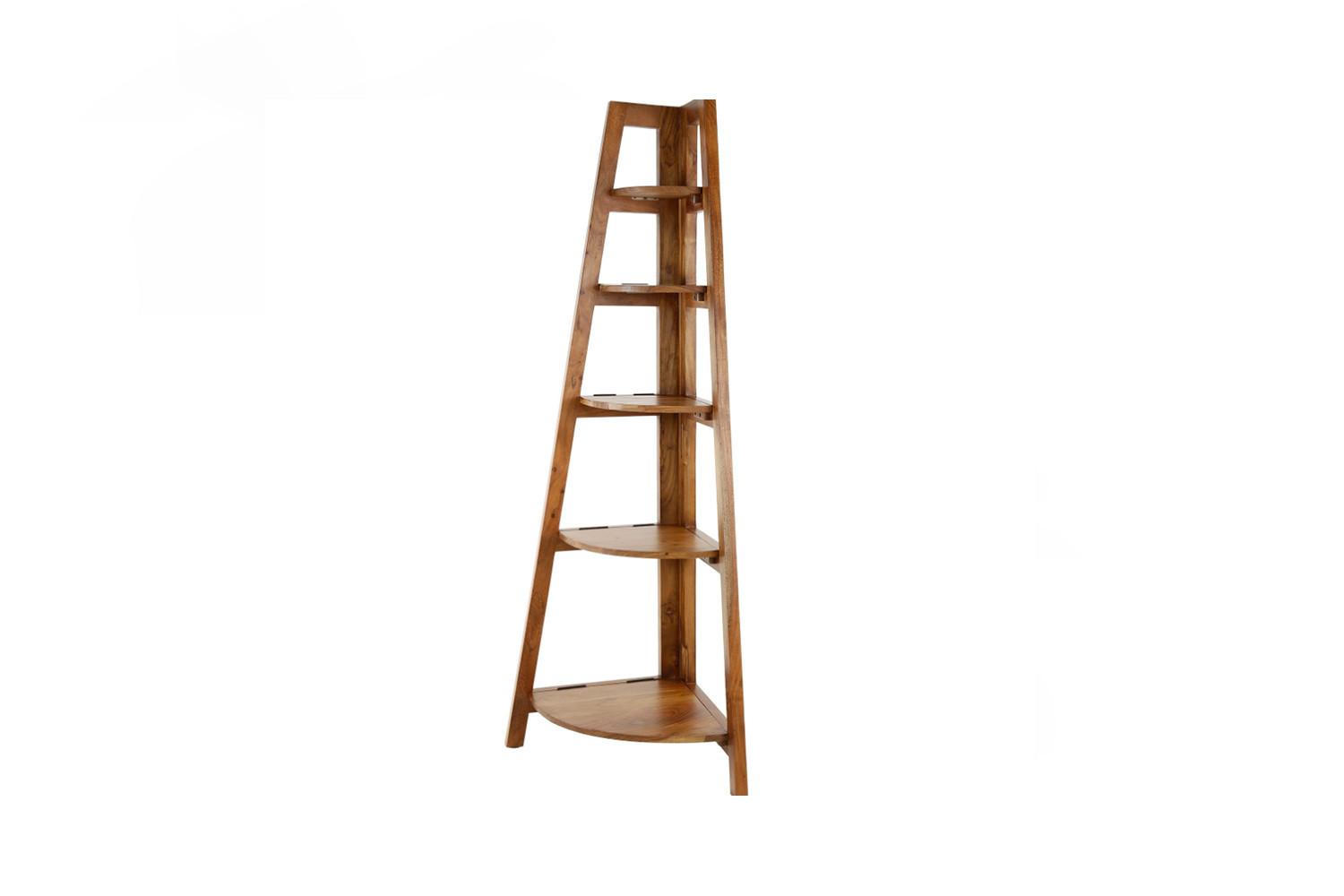 ECKREGAL TAVIRA Braun Akazie - Sandfarben, Holz (64/148/44cm) - KAWOLA
