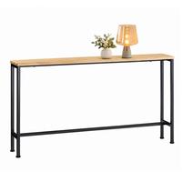 KONSOLENTISCH schmal 120x65x20cm für Flur Natur-Schwarz - Schwarz/Naturfarben, Holzwerkstoff/Metall (20/120/65cm) - SoBuy