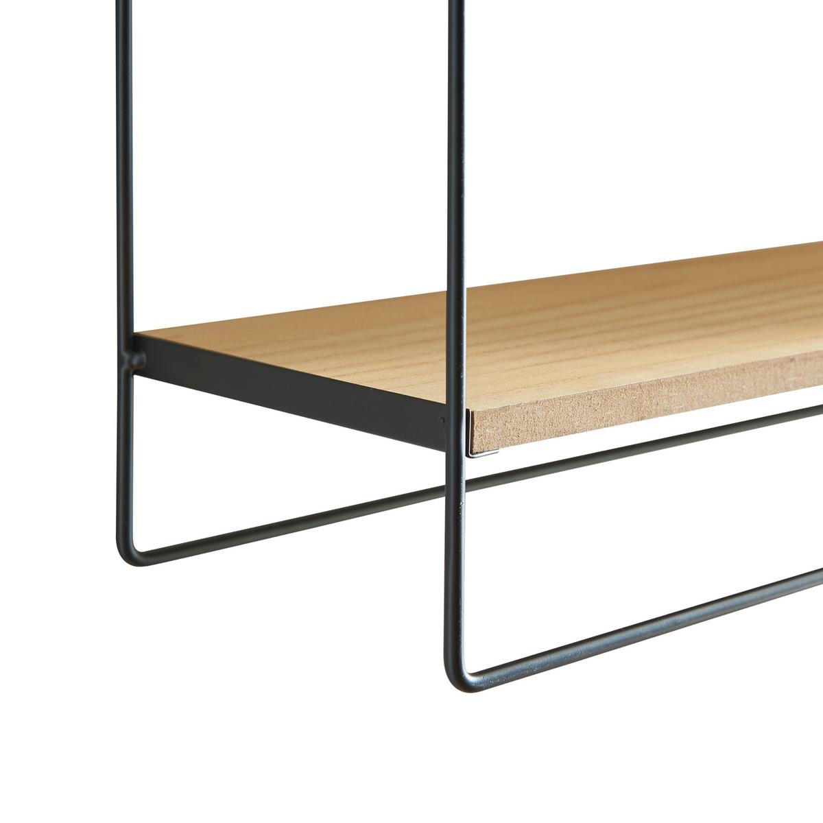WANDREGAL Skovbo - Schwarz/Braun, Holzwerkstoff/Metall (37.5/43/11cm) - [en.casa]