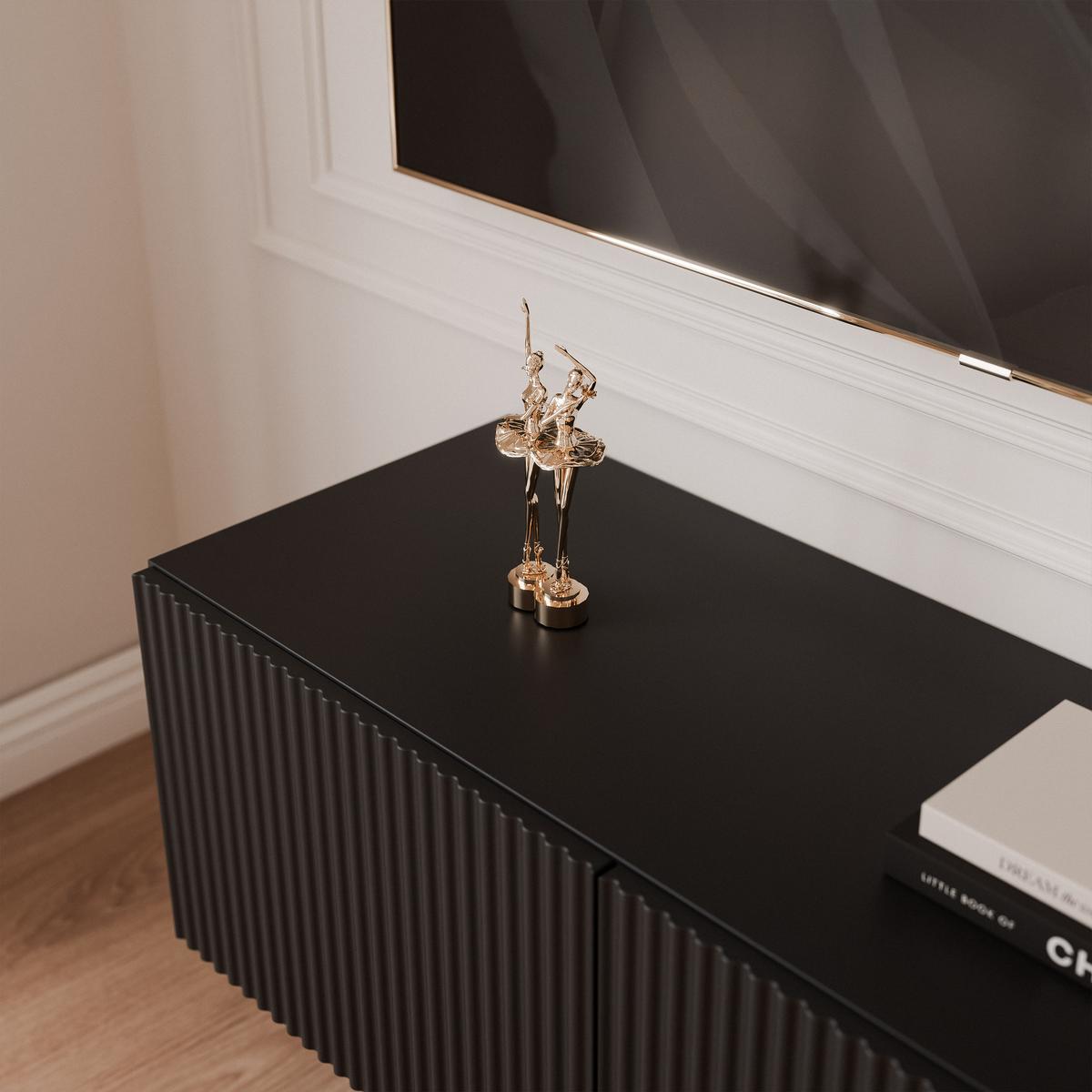 TV-LOWBOARD ANGEL Schwarz hängend mit LED-Beleuchtung 100 cm - Schwarz, Holzwerkstoff (100/36/40cm) - Idohome