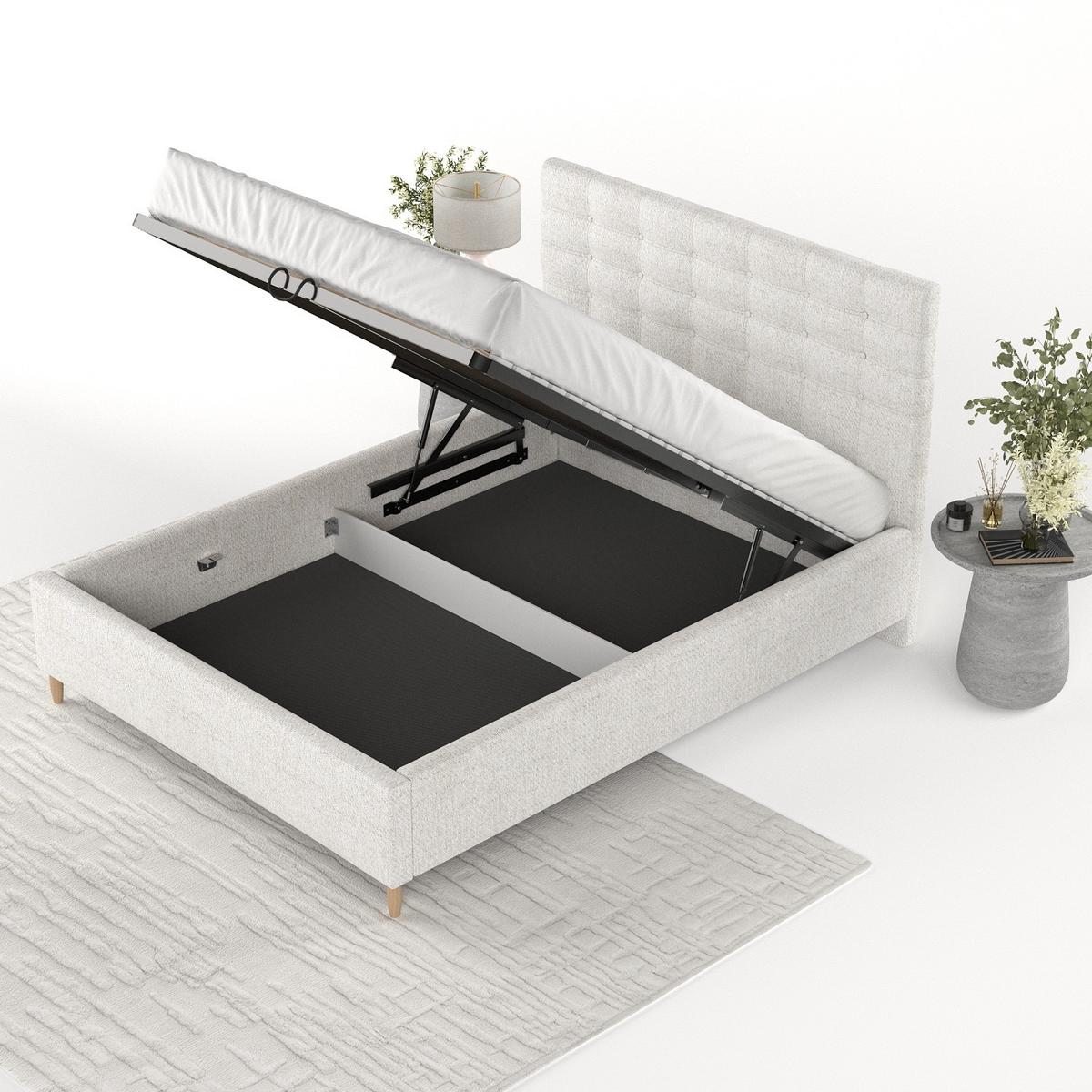 POLSTERBETT Soma 180/200 cm Creme im Neve Stoff - Creme/Naturfarben, Holz/Holzwerkstoff (180/200cm) - AltaBeds