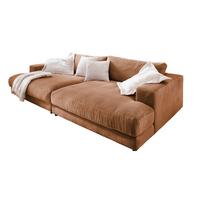BIG SOFA XL MADELINE Braun Cord - Schwarz/Braun, Kunststoff/Textil (290/85/190cm) - KAWOLA