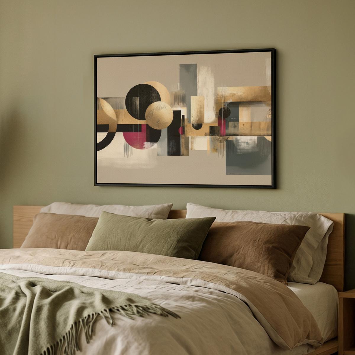 LEINWAND Bilder mit Rahmen - Abstrakt - Formen - Beige - Texturen - 80x60 - Beige, Textil (80/60cm) - MuchoWow