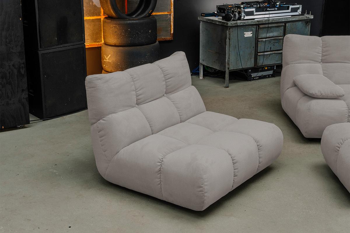 DREHSESSEL VIVIEN Grau Cord Drehbar (360°) - Schwarz/Grau, Kunststoff/Textil (112/85/108cm) - KAWOLA