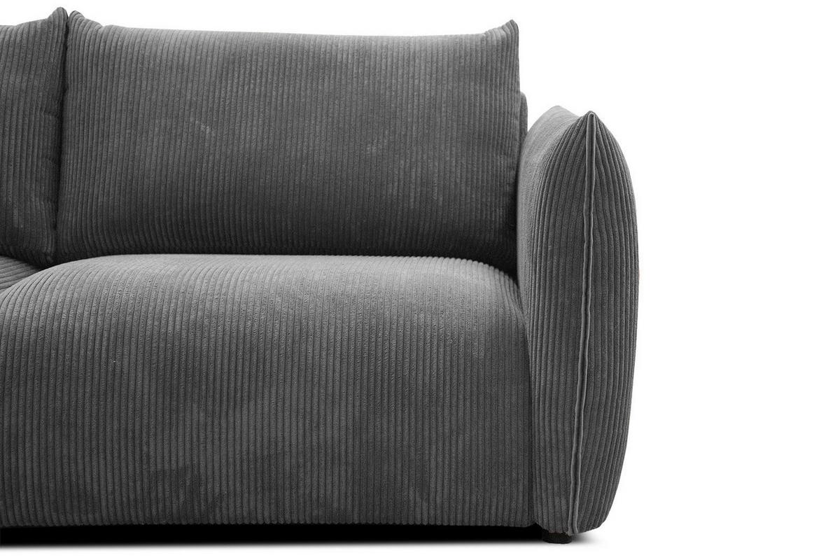 ECKSOFA TAUER 5-Sitzer, dunkelgrau - Dunkelgrau/Schwarz, Holzwerkstoff/Kunststoff (173/294cm) - Wozimo
