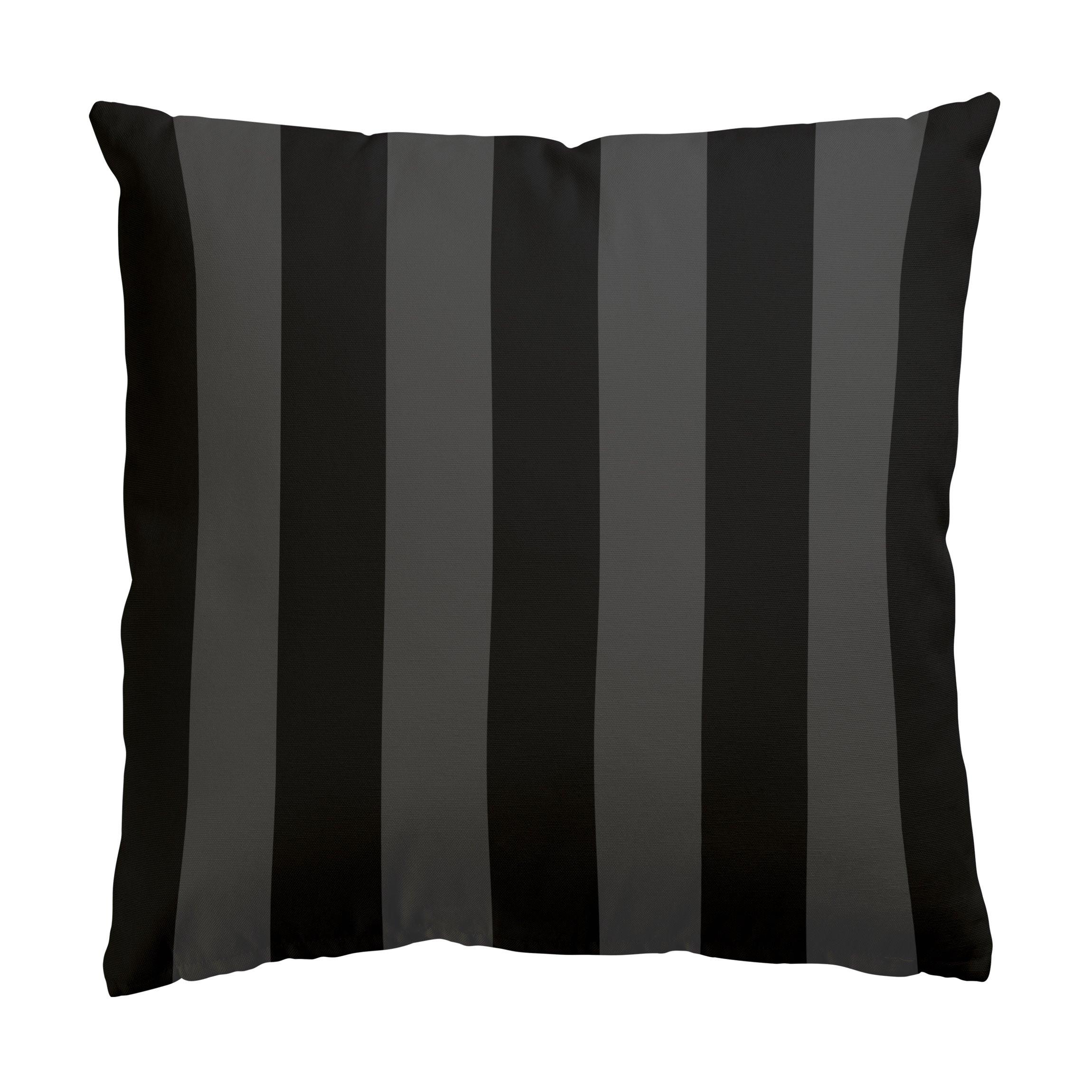 DEKOKISSEN Längsstreifen in Tiefschwarz II 50/50 cm - Schwarz, Textil (50/50/10cm) - Bilderwelten