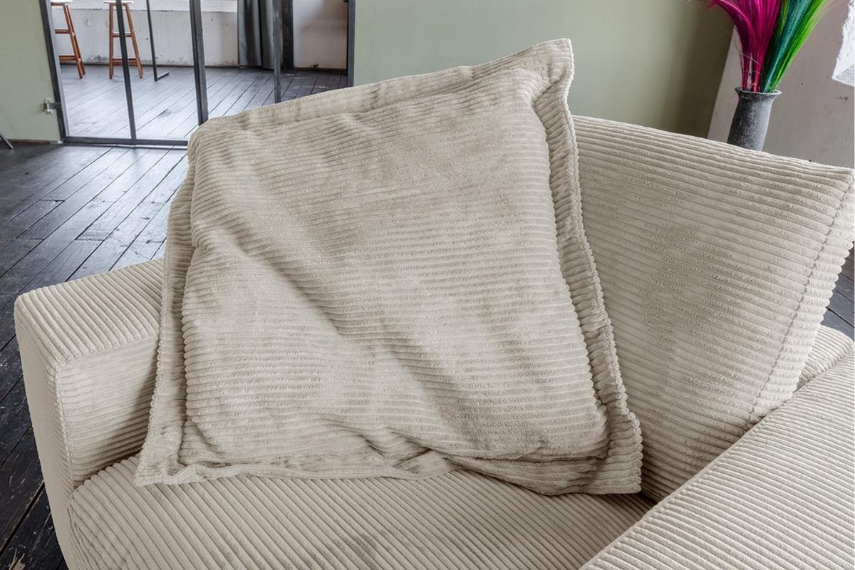 FLATTERKISSEN MADELINE Cremeweiß Cord - Creme, Textil (75/12cm) - KAWOLA