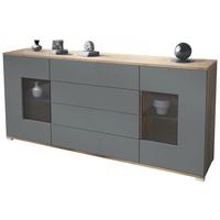 SIDEBOARD Grömitz Graphit Seidenmatt - Graphitfarben, Holzwerkstoff (166.5/75.5/35cm) - Vladon