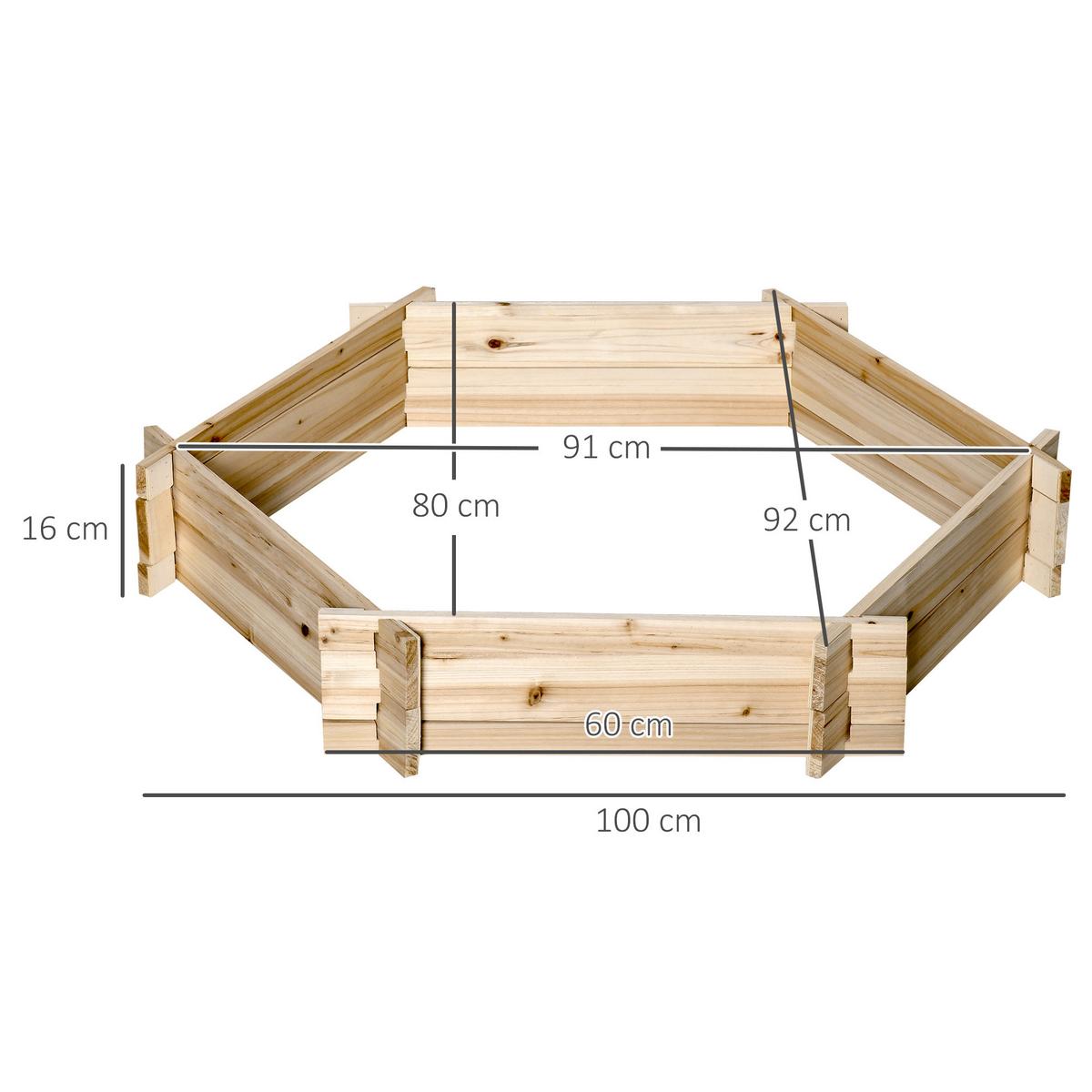 HOCHBEET, Naturfarben - Naturfarben, Holz (92/16/100cm) - Outsunny