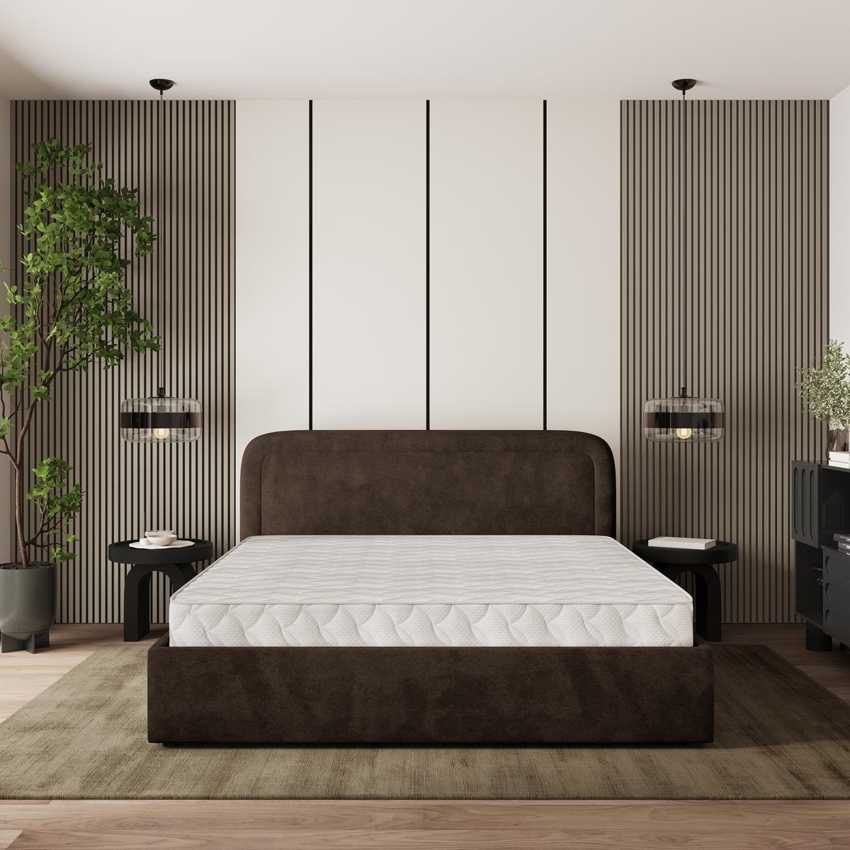 POLSTERBETT BENIRA K 200x200 cm mit Bettkästen - Braun - Braun, Holz/Textil - MASSENO