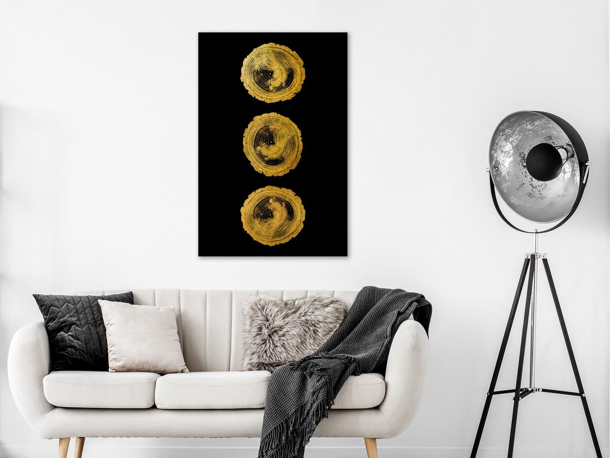 KUNSTDRUCK Schwarz 40/60 cm - Goldfarben/Schwarz, Textil (40/60cm) - KUNSTLOFT