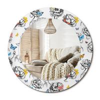 SPIEGEL Rund Ø 50 cm mit Aufdruck - Multicolor, Glas (50/50/0.4cm) - Wallfluent