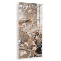 ACRYLGLASBILD Mandelblüte - Kunst - Van Gogh - Beige - Abstrakt 60x120 cm - Braun, Glas (60/120cm) - MuchoWow