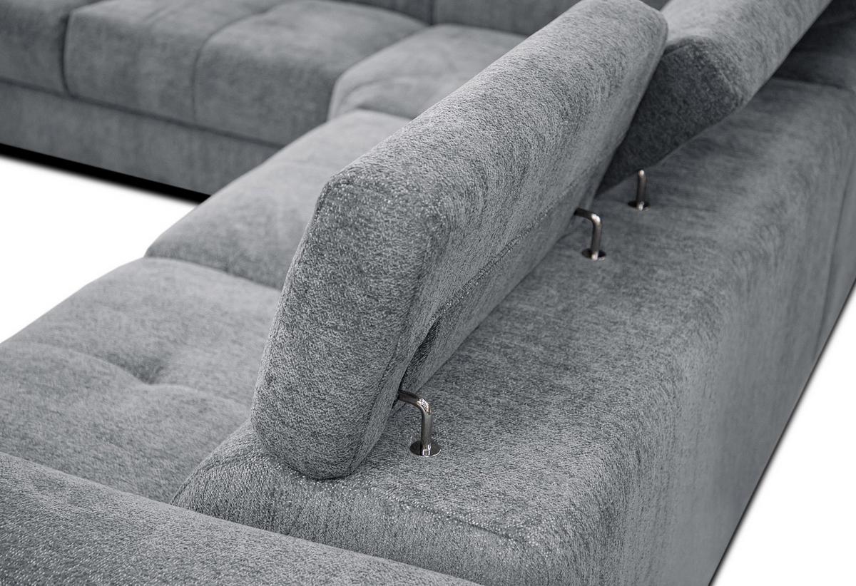 ECKSOFA CALVERA 5-Sitzer, grau - Grau, Holzwerkstoff/Textil (239/298cm) - Wozimo