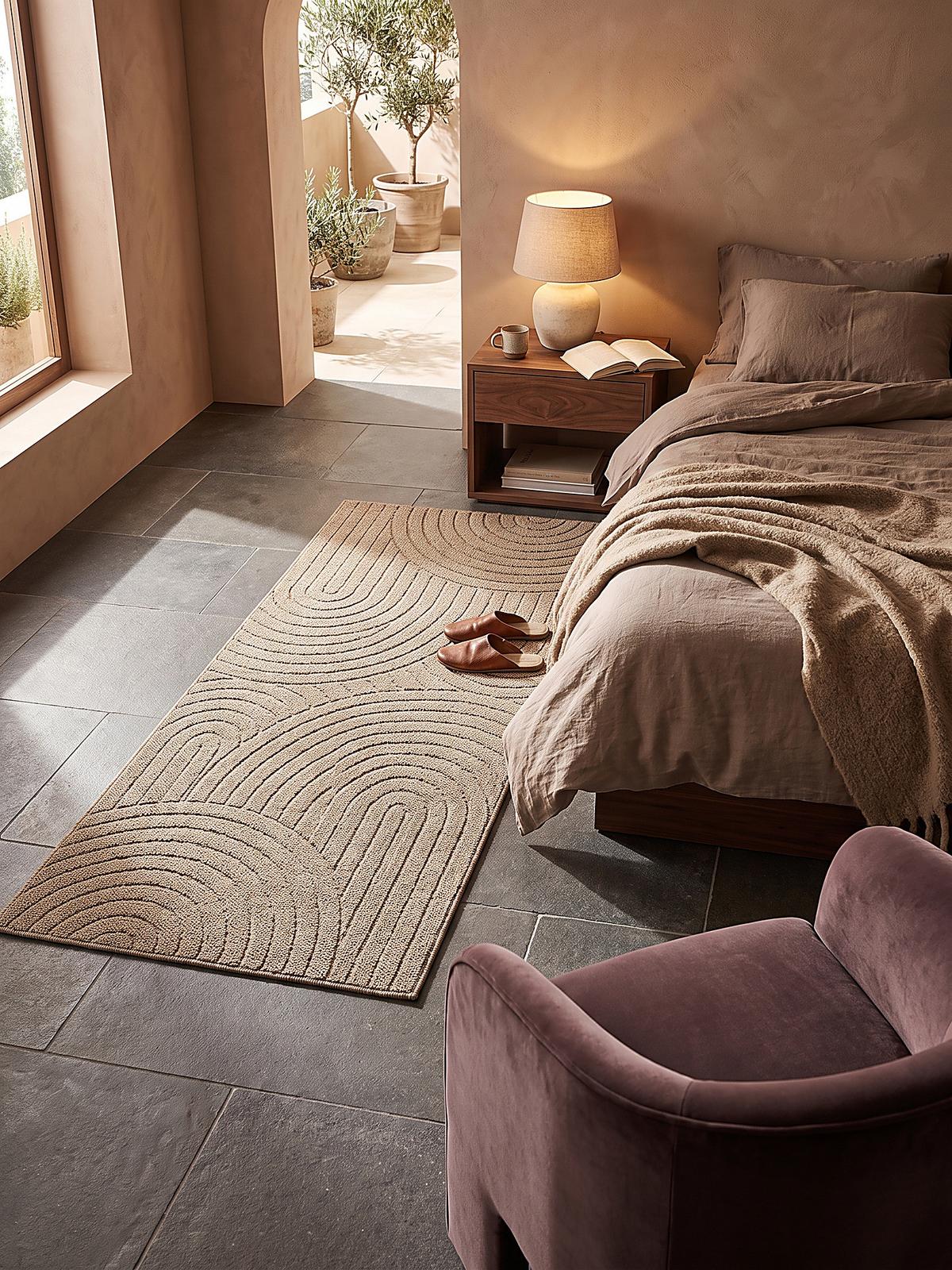 TEPPICHLÄUFER Geometrisch TOCE Polypropylen Natur 80 x 150 cm - Beige, Textil (80/150cm) - KADIMA DESIGN