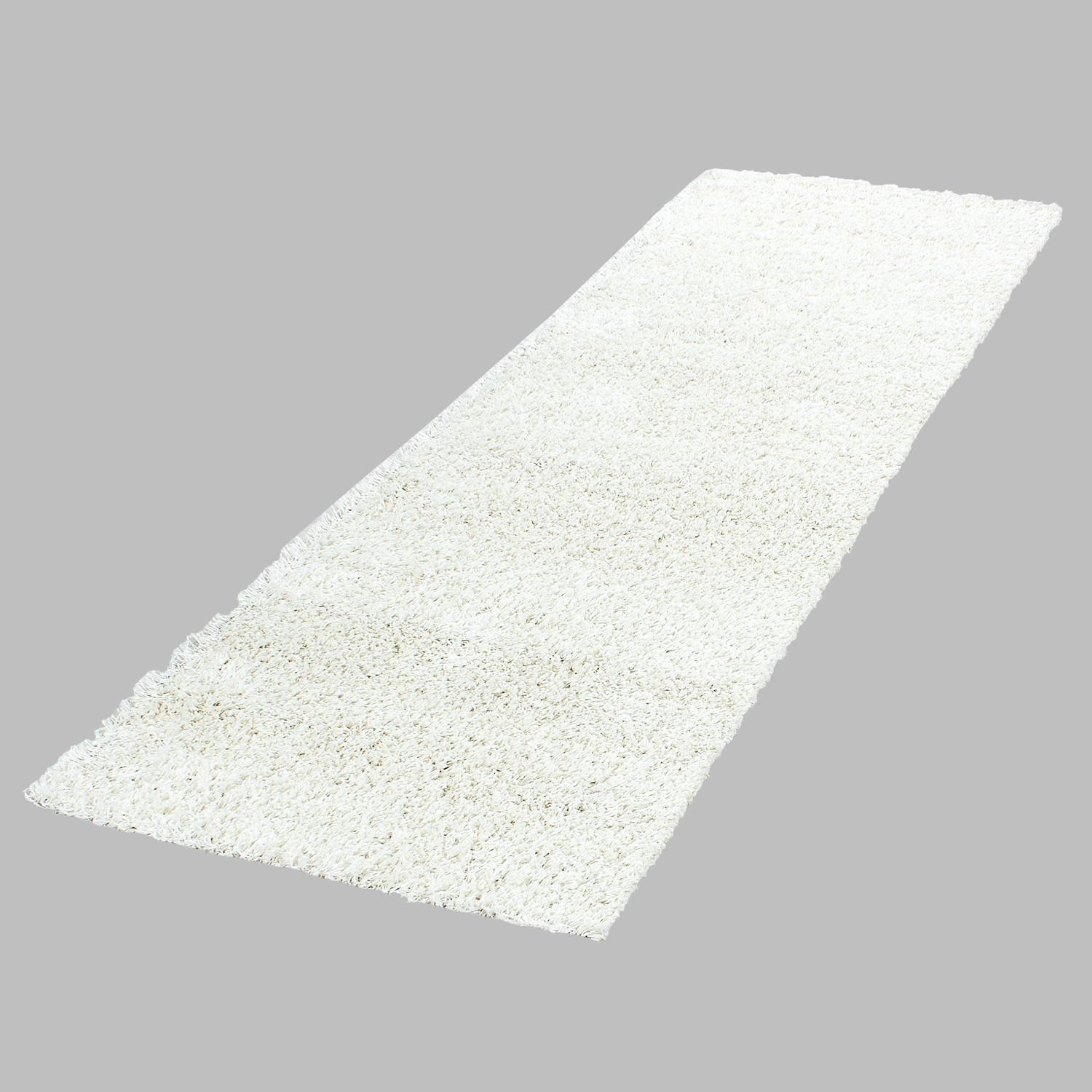 HOCHFLORTEPPICH RHEIN, einfarbig, Creme, 80 x 250 cm - Beige, Textil (250/80cm) - KADIMA DESIGN