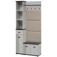 GARDEROBEN-SET Kaschmir, schwarz 3-teilig 90 cm, Flurgarderobe in modernem Desgin - Kaschmir/Schwarz, Holzwerkstoff/Kunststoff (90/203/32cm) - Inn.Furn