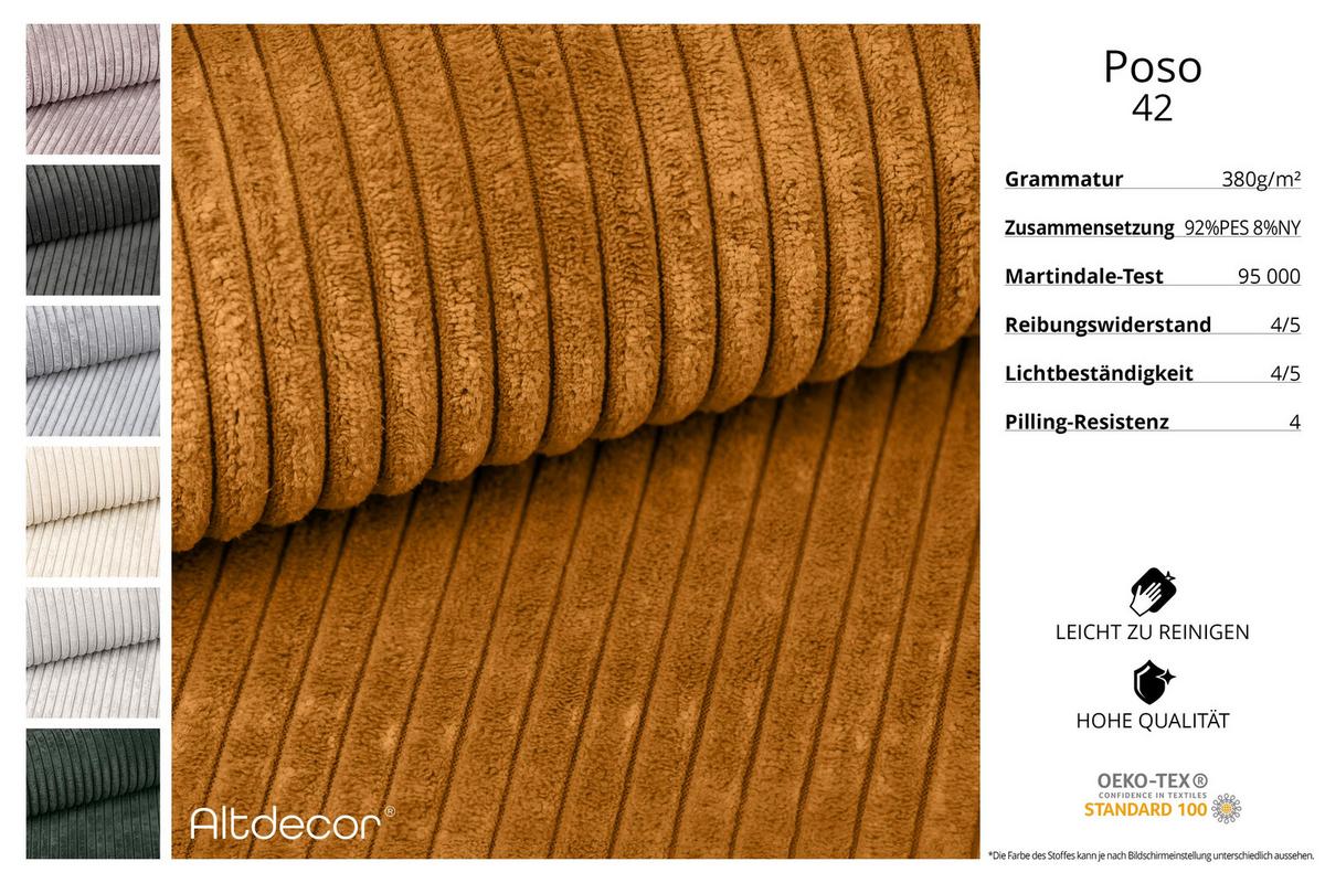 ECKSOFA modulares Sofa Darnel-L1 - 205x177x70 cm Senfgelb - Currygelb, Holzwerkstoff/Textil (205/177cm) - ALTDECOR