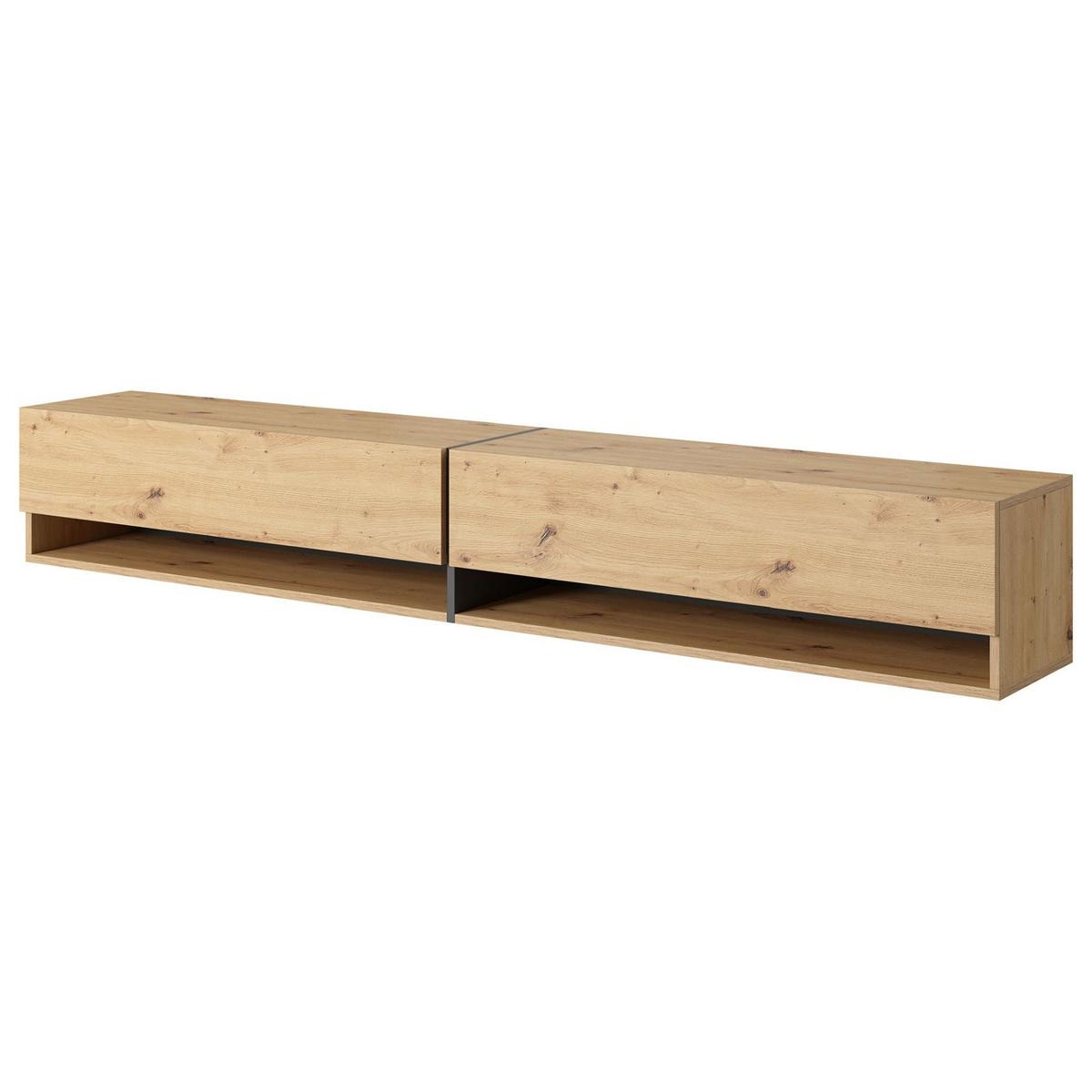 TV-HÄNGEBOARD Mirrgo Eiche / Grafitgrau 200 cm - Schwarz/Eiche Artisan, Holzwerkstoff (200/30/31.6cm) - Selsey