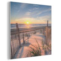 AKUSTIKBILD Strand - Meer - Düne - Sonnenuntergang - Landschaft Wandbilder 60x60 cm - Beige, Kunststoff (60/60/0.9cm) - MuchoWow
