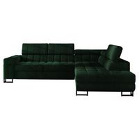 ECKSOFA Laris, Seite: Rechts - Dunkelgrün/Schwarz, Holz/Textil (271/203cm) - MIRJAN24