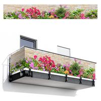 BALKON-SICHTSCHUTZ Blumen - Pflanzen - Blätter - Steine Balkon Deko 500x75 cm - Pink, Kunststoff (500/75cm) - MuchoWow
