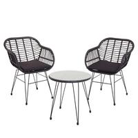 POLY-RATTAN GARNITUR Anthrazit - Anthrazit, Kunststoff - MCW