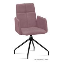 ARMLEHNSTUHL drehbar (4er-Set) Doanna 52x92x60 Schwarz/Rosewood - Dunkelrosa/Schwarz, Kunststoff (60/92/52cm) - 58aufmkessel
