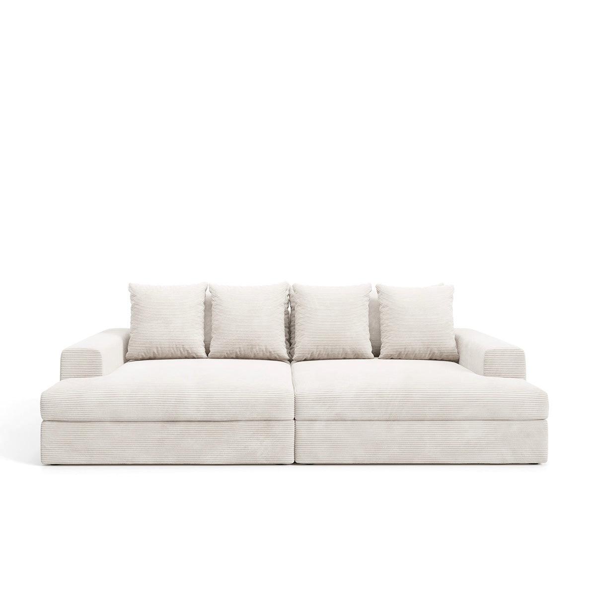 SOFA Paola 3 Sitzplätze Gebrochenes Weiß - Weiß, Holz (272/86/167cm) - Petits-meubles