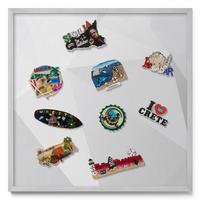 MAGNETTAFEL 50x50 cm Silberner Rahmen 3D Geometrischer Hintergrund - Grau, Metall (50/50/0.4cm) - TULUP
