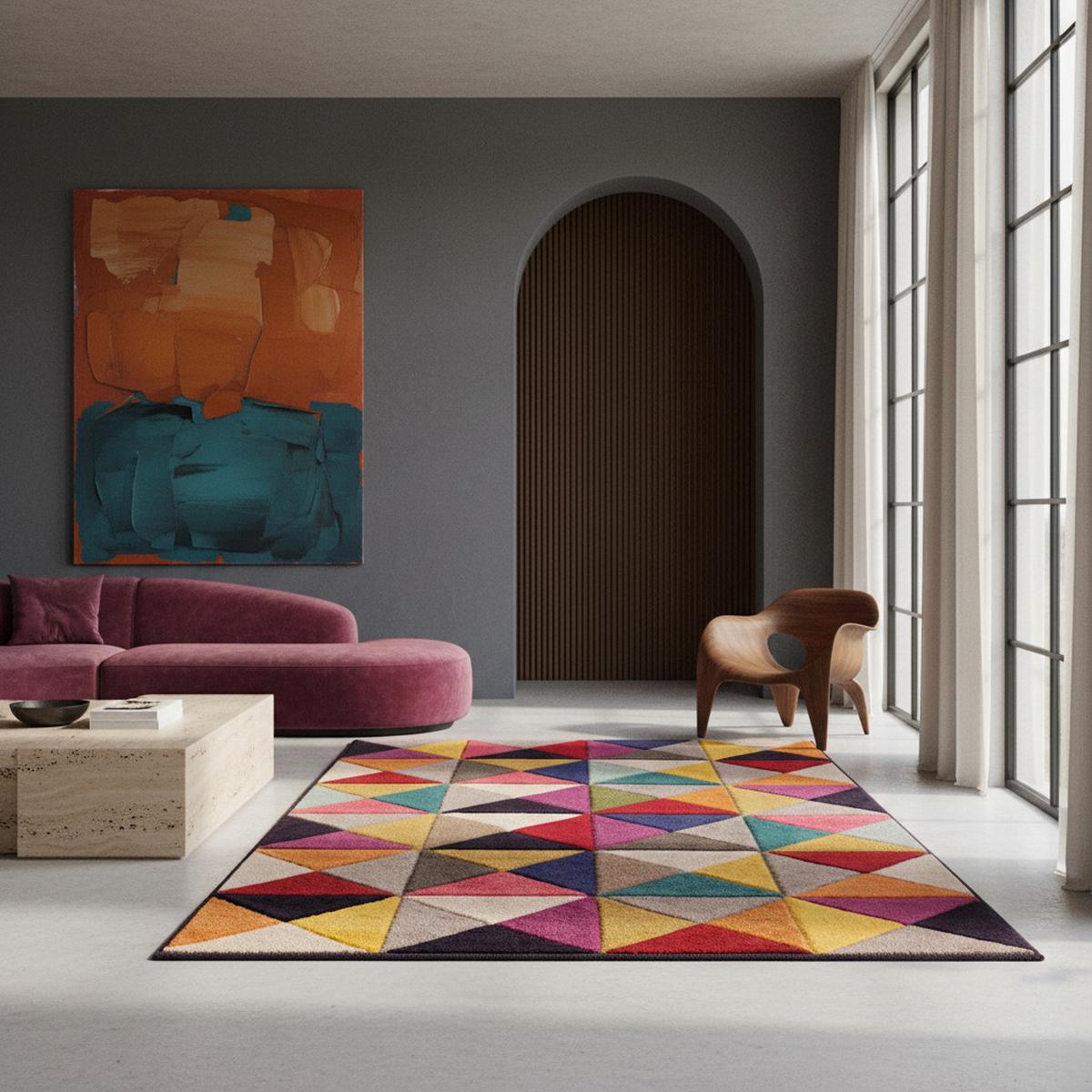 TEPPICH MEON, geometrisch, aus Polypropylen, Florhöhe 11 mm, Bunt, 200 x 290 cm - Multicolor, Textil (290/200cm) - KADIMA DESIGN