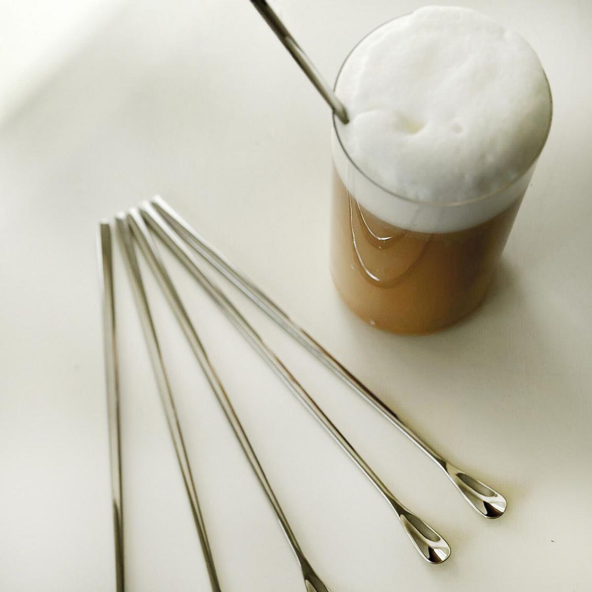 LATTE MACCHIATO LÖFFEL 22 cm Länge (6er Set) - Silberfarben, Metall - Intirilife