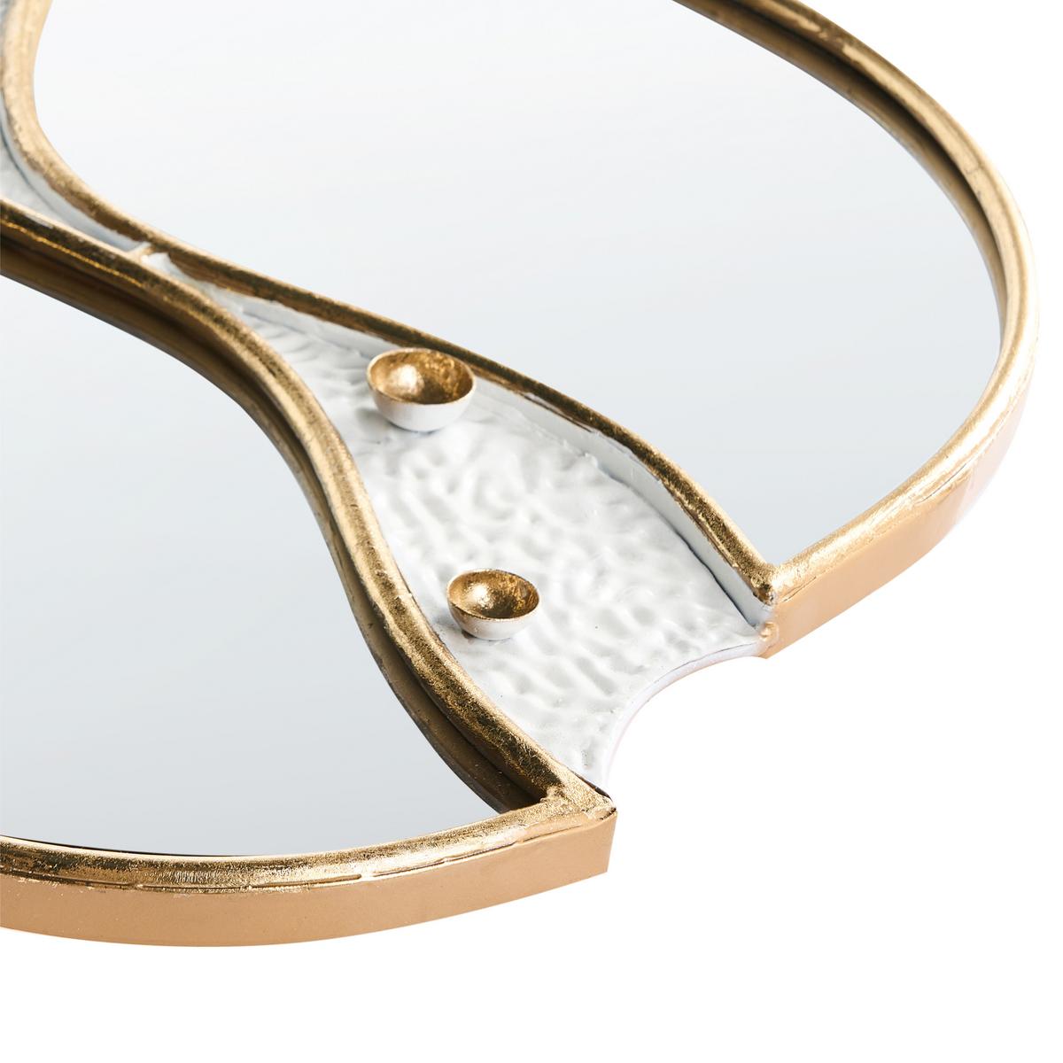 WANDSPIEGEL 45/76 cm Metall Gold Tawley - Goldfarben/Weiß, Metall (45/76/3cm) - Beliani