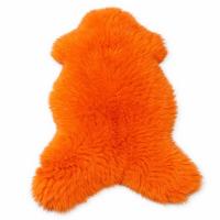 FELL Öko Lammfell Schaffell Orange Mandarine ca. 110 cm - Orange, Fell (60/110cm) - Provellus