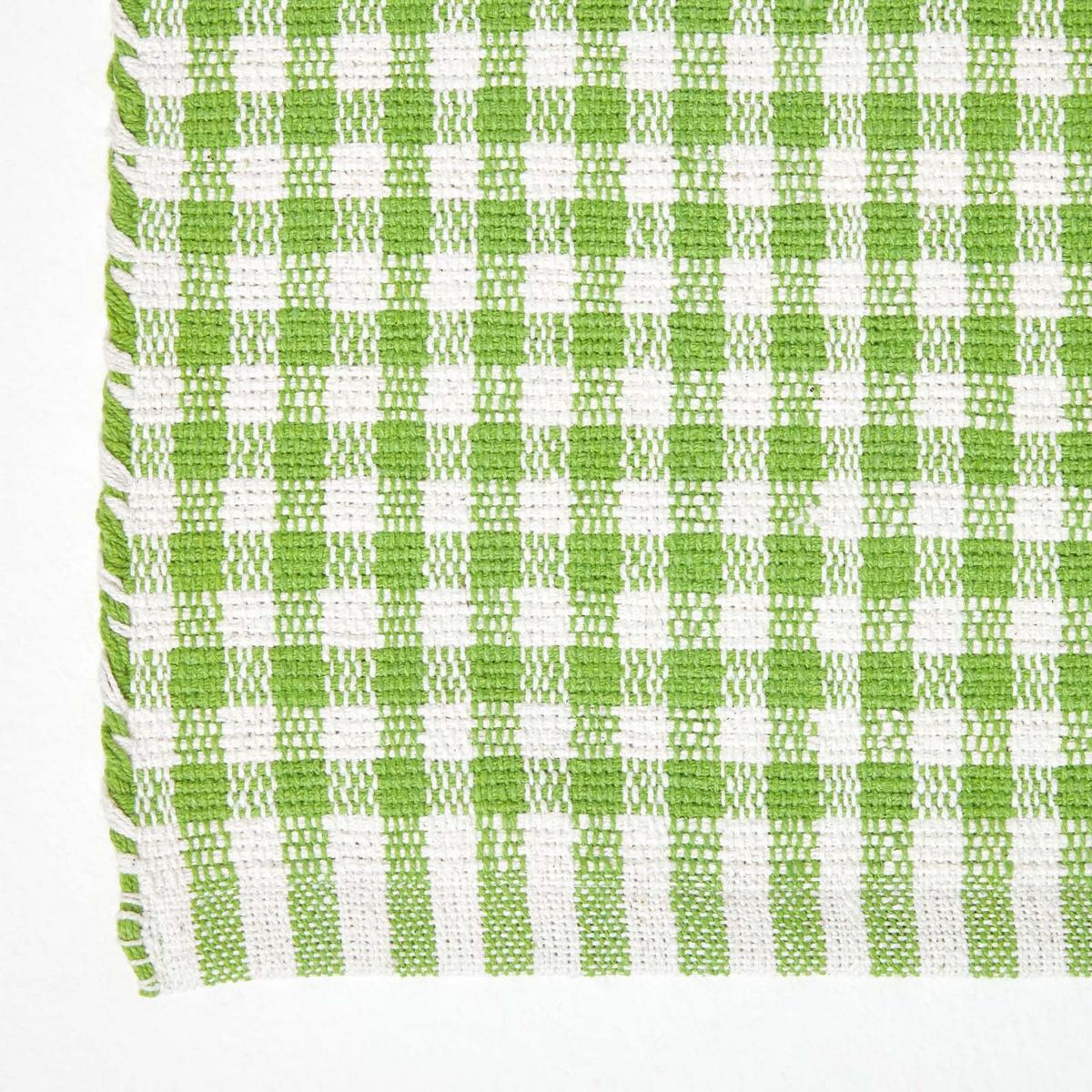 TEPPICHLÄUFER Vichy-Karo Baumwolle 66/200 cm - Grün, Textil (66/200cm) - Homescapes