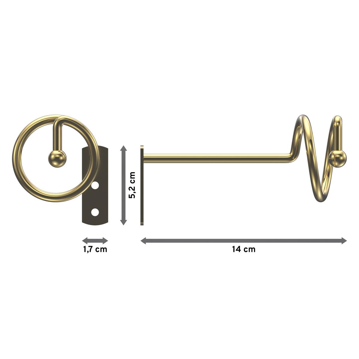 DRAPIERHAKEN für Gardinen / Vorhänge, Messing-farbig, Packung 1 Paar - Messingfarben, Metall (13.8/5.8/5.8cm) - INTERDECO