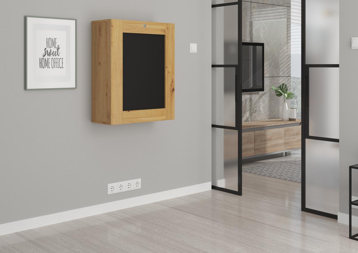 SCHREIBTISCH Artisan Eiche, Schwarz 60/144/90 - Schwarz, Holzwerkstoff (90/50/144cm) - RAUMHIRSCH FURNITURE