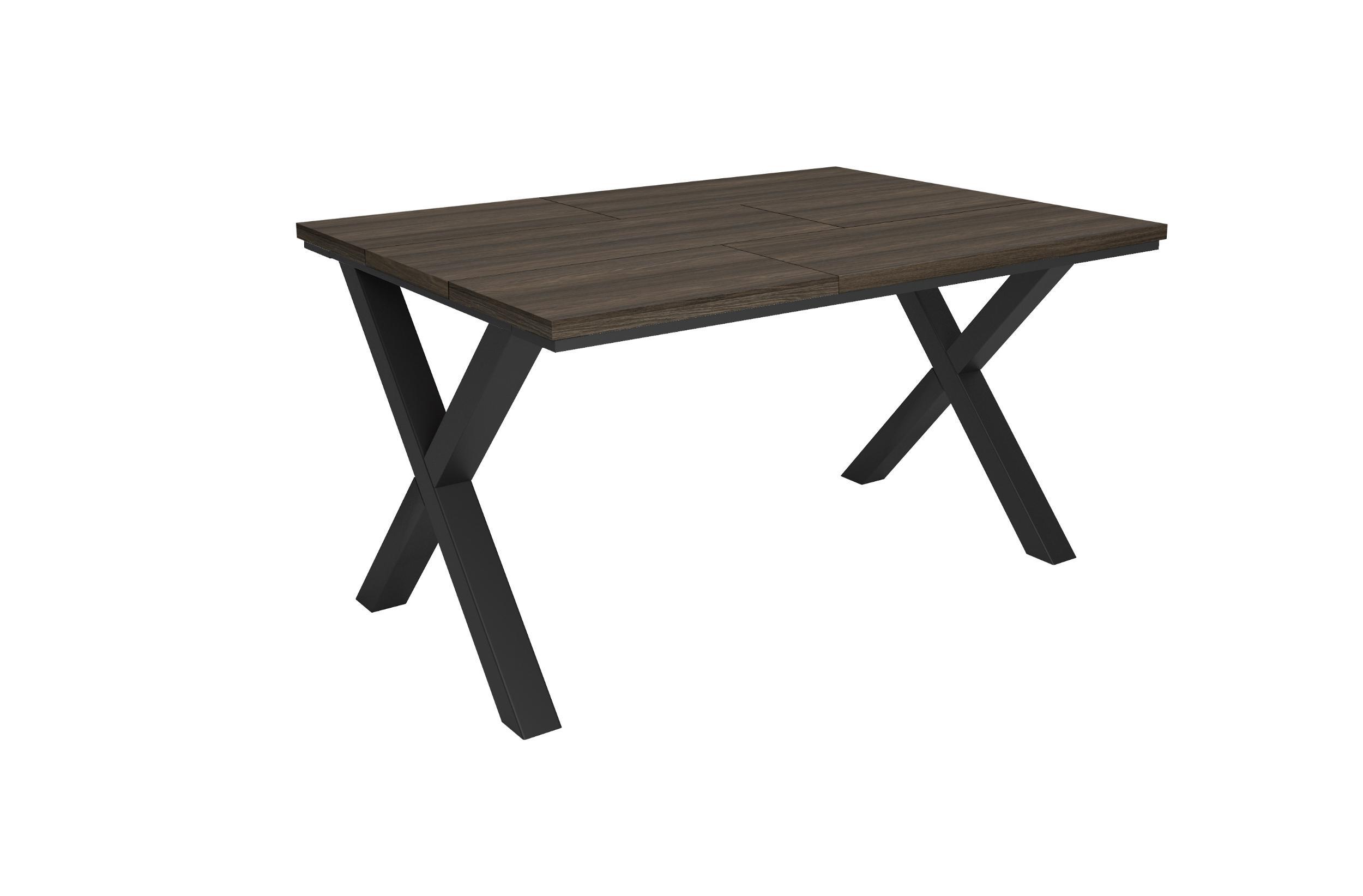 ESSTISCH, Dunkler Eiche, 140/90/74 cm - Dunkelbraun/Schwarz, Holzwerkstoff (140/90/74cm) - Skraut Home