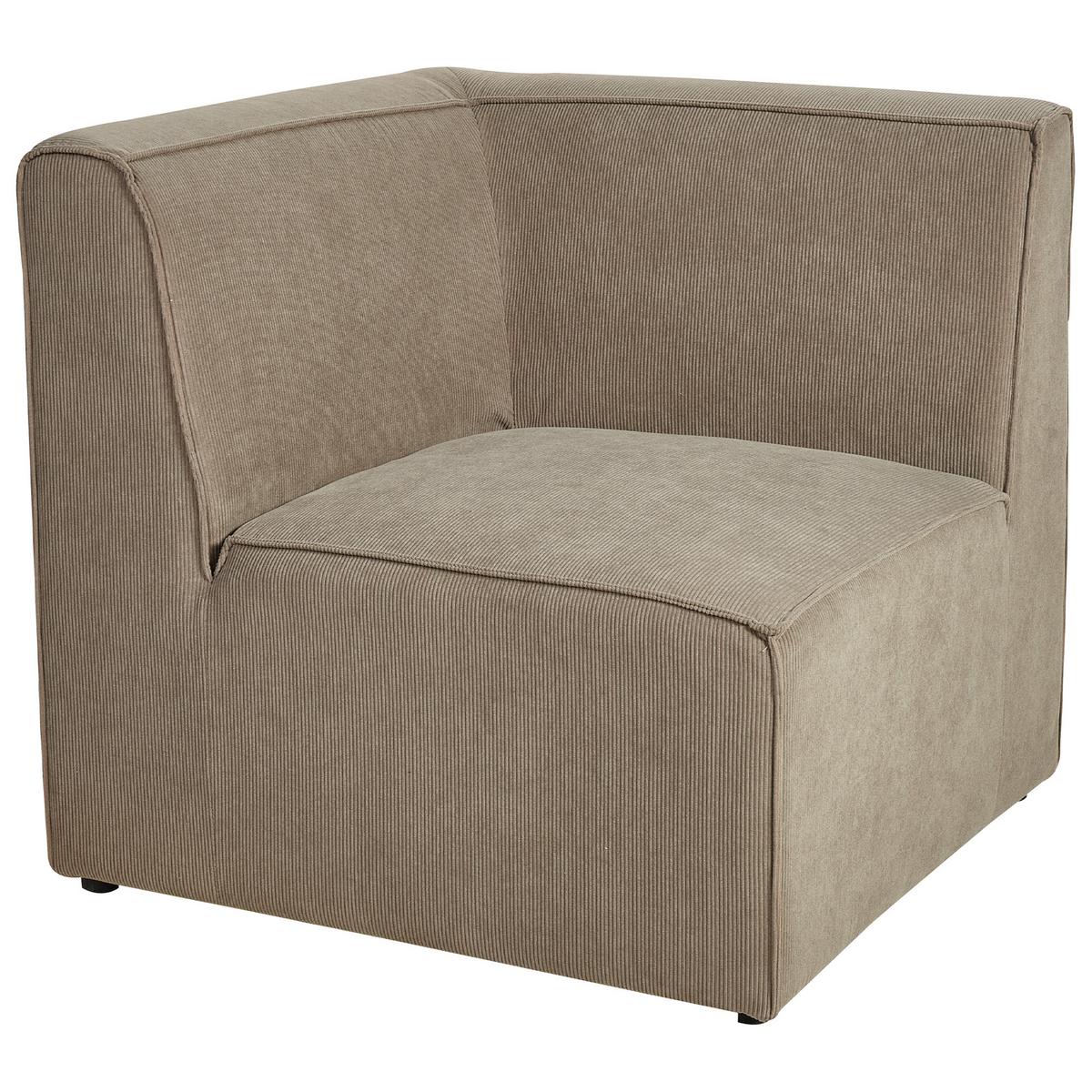 2-SITZER-SOFA Cord taupe Lemvig - Taupe, Textil (166/78/83cm) - Beliani