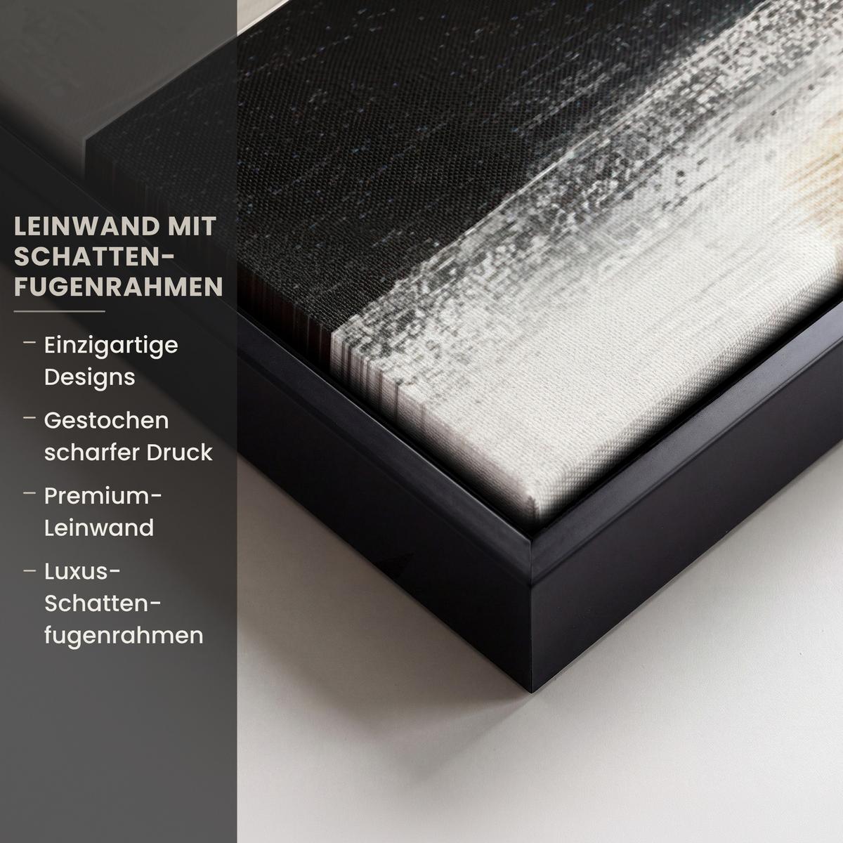 LEINWAND Bilder mit Rahmen - Abstrakt - Gold - Silber - Formen - Ästhetik - 60x40 - Multicolor, Textil (60/40cm) - MuchoWow