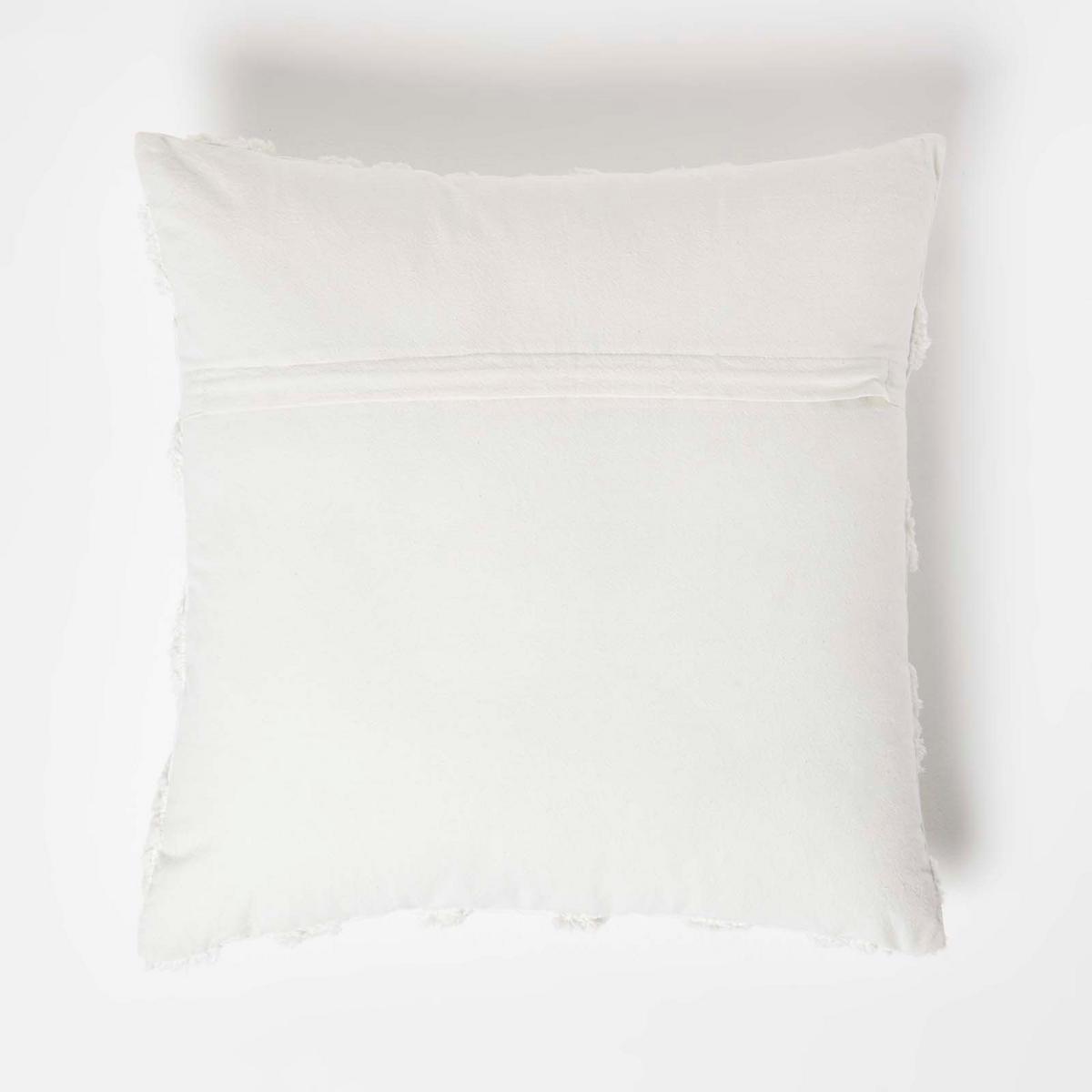 DEKOKISSEN Tufted 45/45 cm weiß mit Rautenmuster - Weiß, Textil (45/45cm) - Homescapes