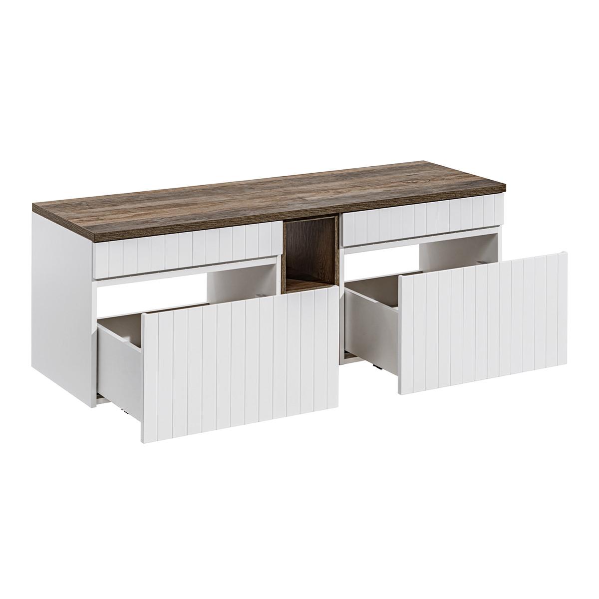 WASCHTISCHUNTERSCHRANK 140cm Zelie Weiß - Weiß, Holzwerkstoff (140/48/46cm) - Petits-meubles