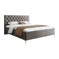 POLSTERBETT INEZ mit Bettkasten 180x200 cm Royal Velvet 250 - Grau, Textil - Lookway