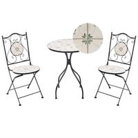 BISTRO-SET Metall Schwarz Carona - Weiß, Metall - Beliani