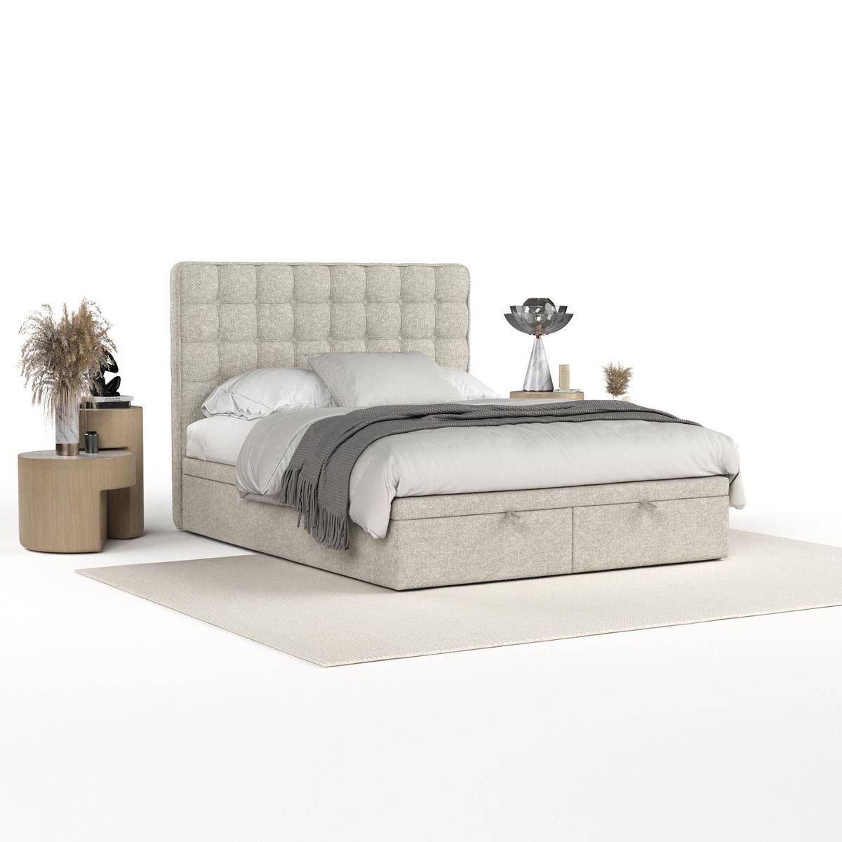 POLSTERBETT Celestia mit Stauraum 120/200 cm Beige im Alta Stoff - Beige/Schwarz, Holz/Holzwerkstoff (120/200cm) - AltaBeds