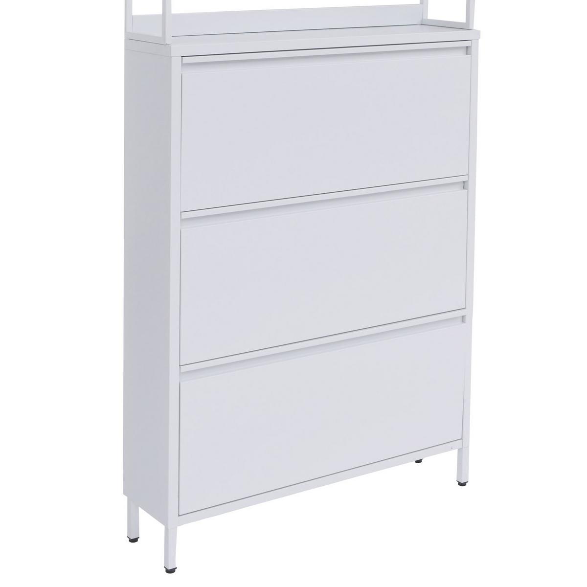 SCHUHSCHRANK Weiß - Weiß, Metall (80/201/20cm) - MCW