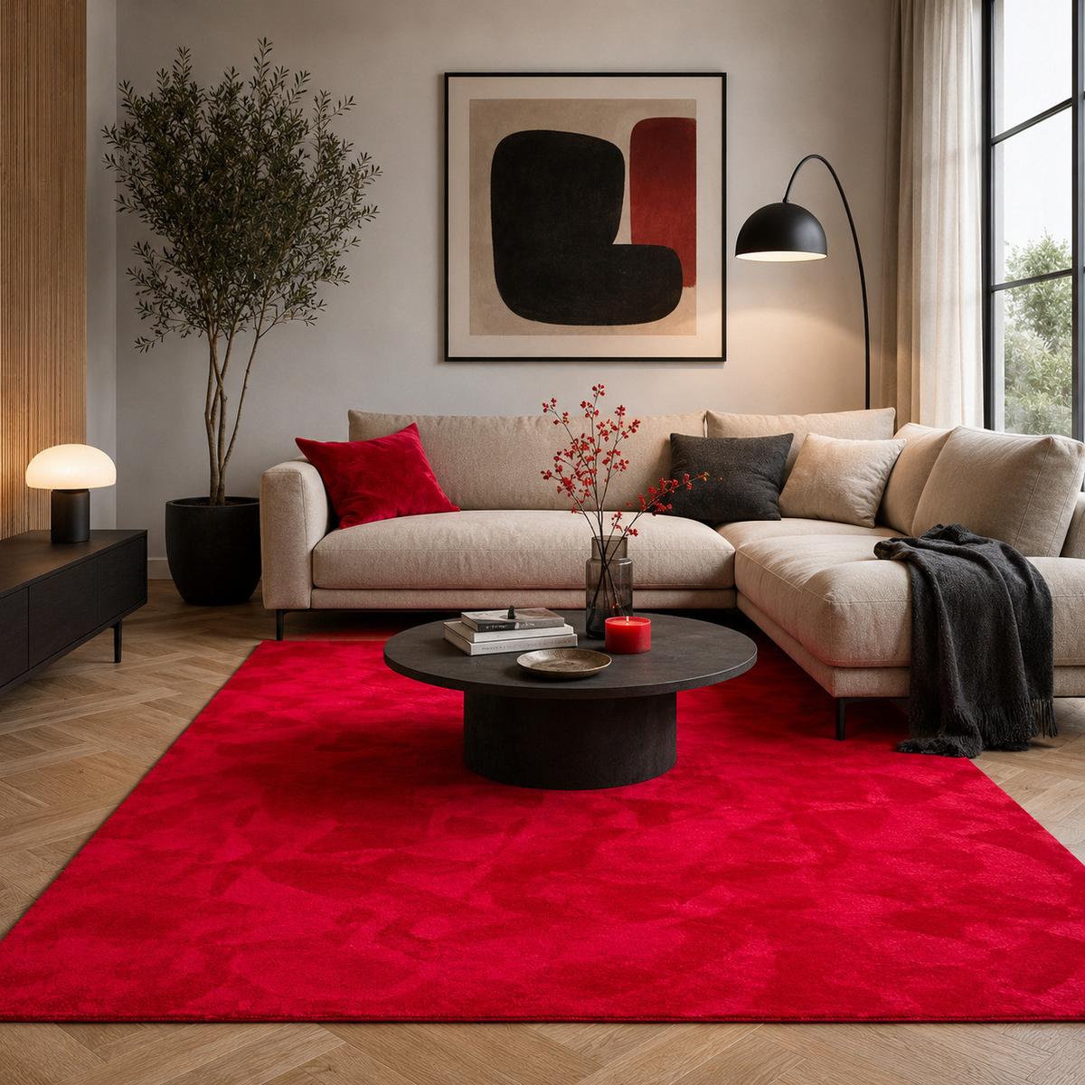 FELLTEPPICH SUPER SOFT PEARL - Rot, Textil (120/170cm) - Pergamon